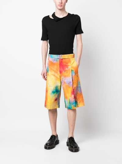 Étude tie-dye-print pleated wide-leg shorts outlook