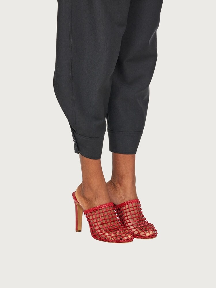 WOVEN HIGH HEEL MULE - 3