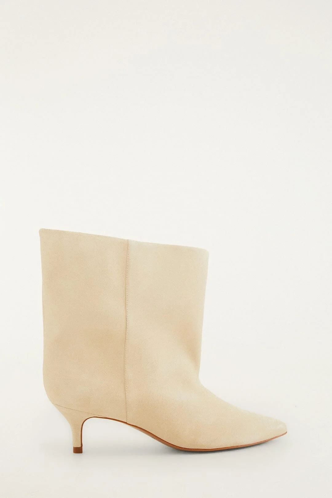 Off-White Suede Heeled Ankle Boot - 1