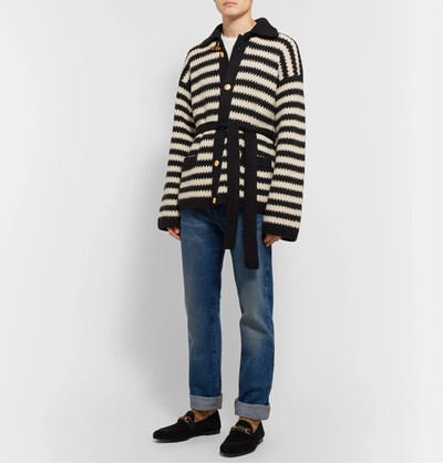 GUCCI Belted Striped Wool and Alpaca-Blend Cardigan outlook