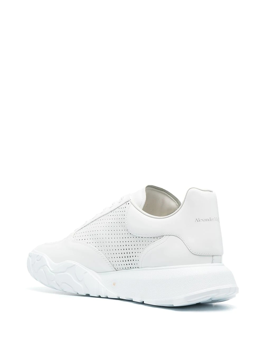 perforated leather sneakers - 3