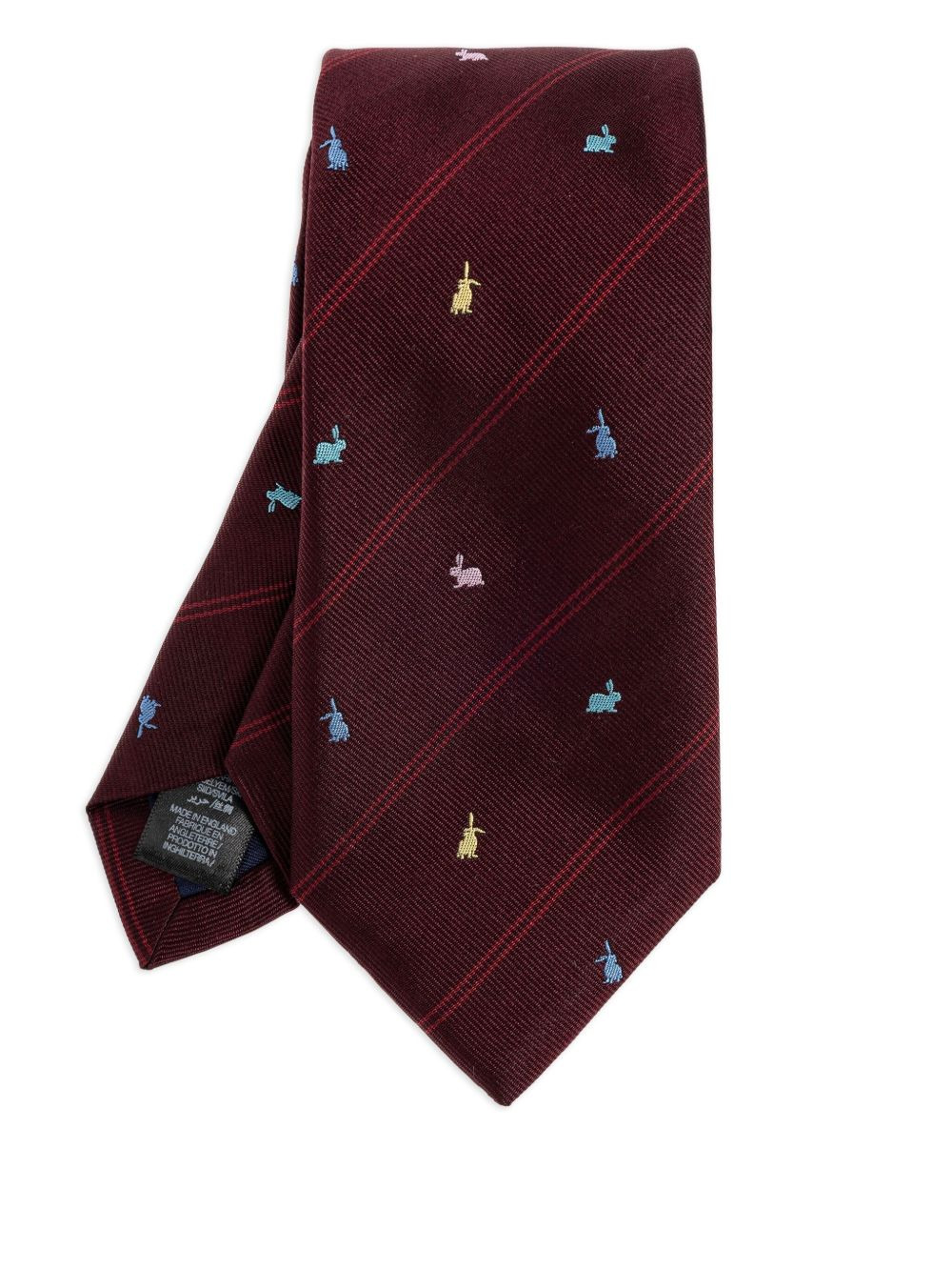 rabbit-print striped tie - 1