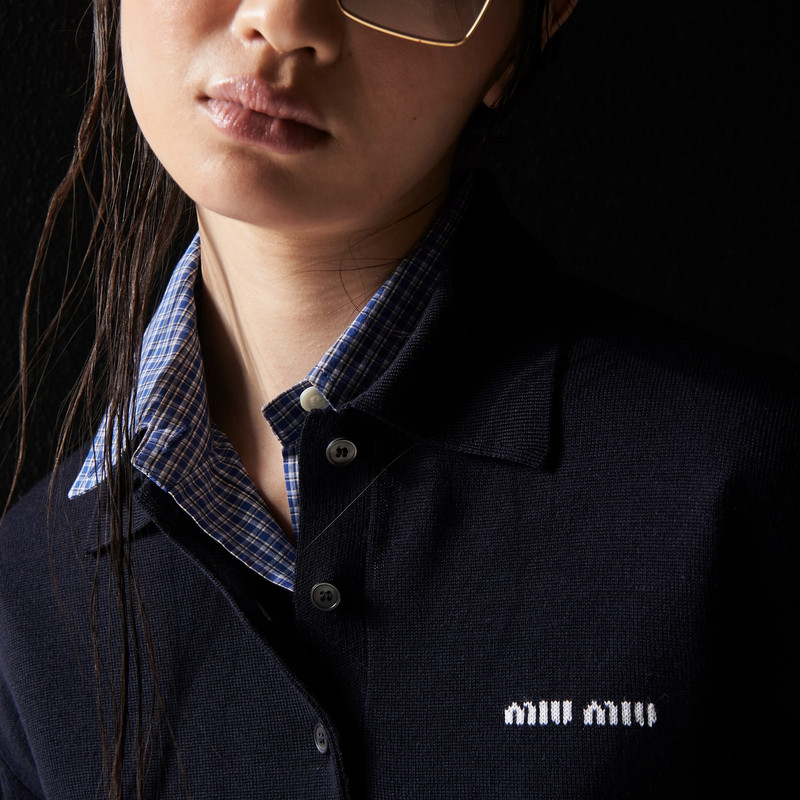 Wool knit polo shirt 6