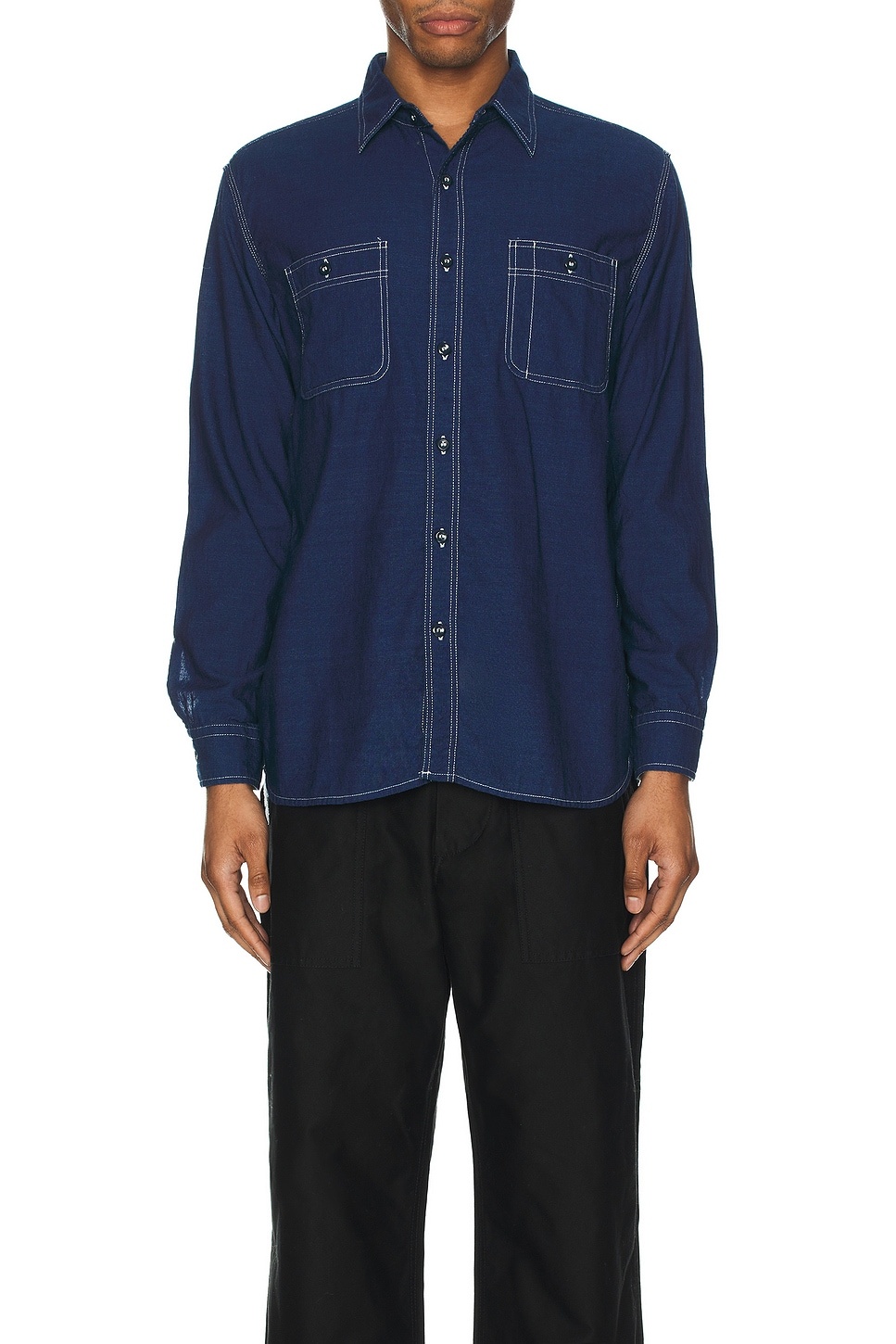 Work Indigo Chambray Shirt - 3