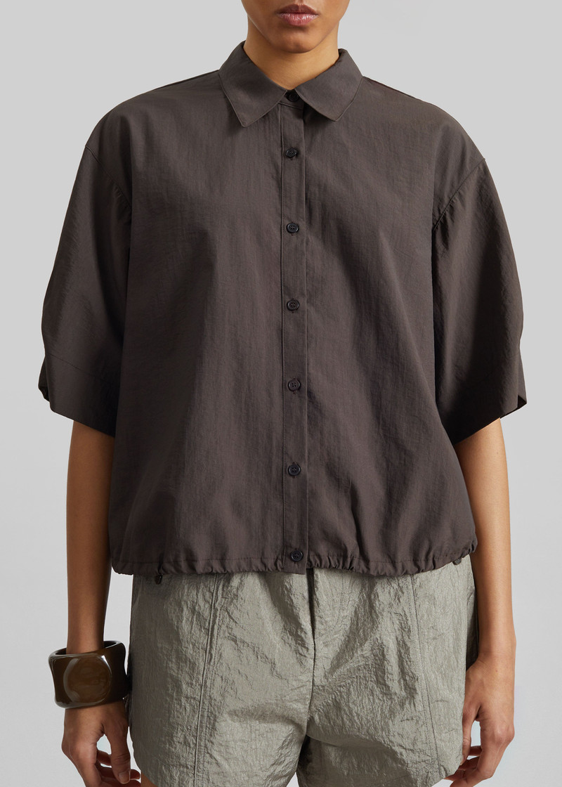 Comporta Drawstring Shirt - Brown 7