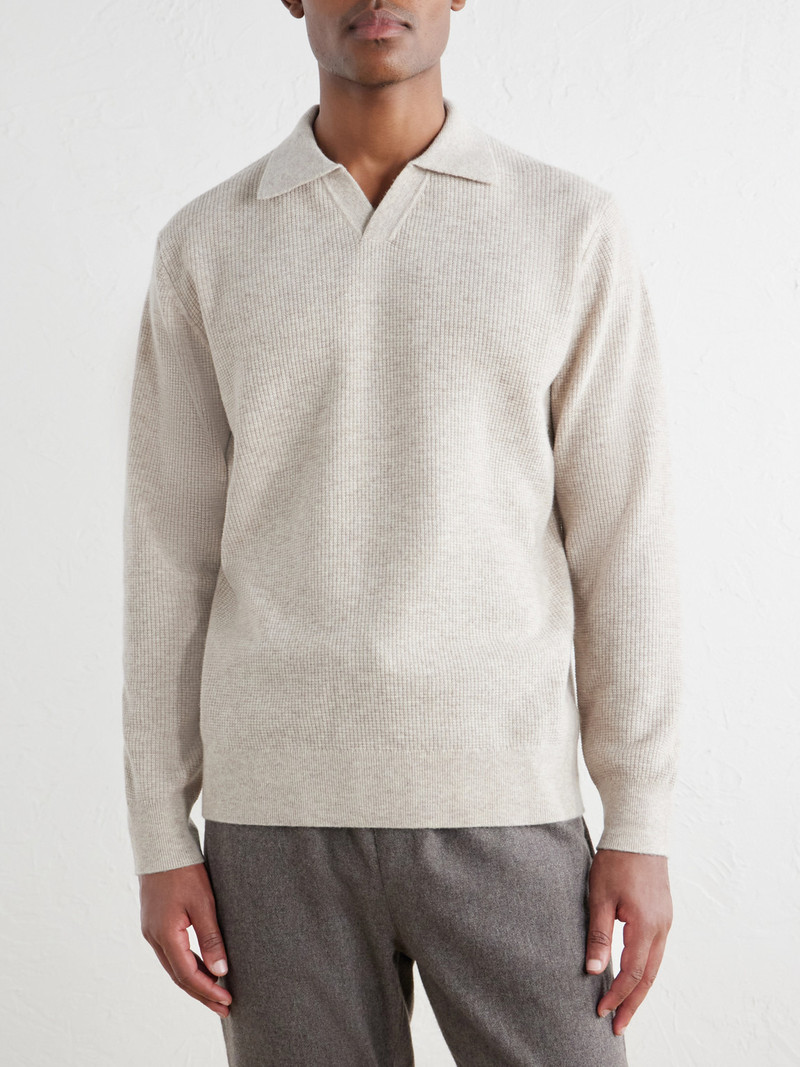 Ribbed Recycled Wool and Cashmere-Blend Polo Shirt 3