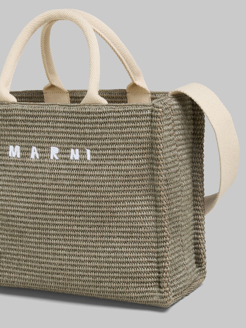 GREEN RAFFIA-EFFECT SMALL TOTE BAG - 5