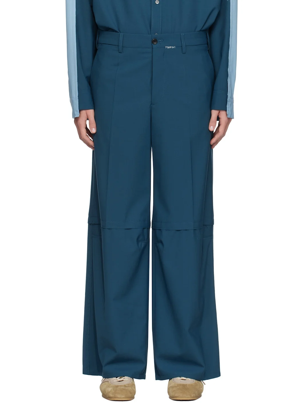 Blue Marni Mending Trousers - 1