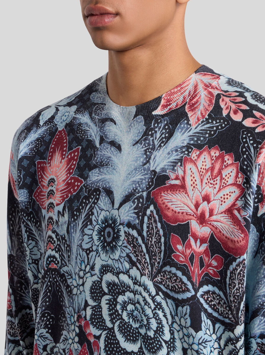 PRINTED SILK AND CASHMERE JUMPER - 3