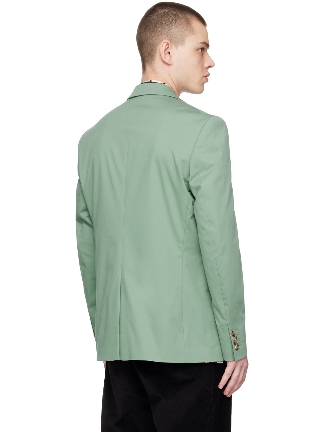 Green Two-Button Blazer - 3