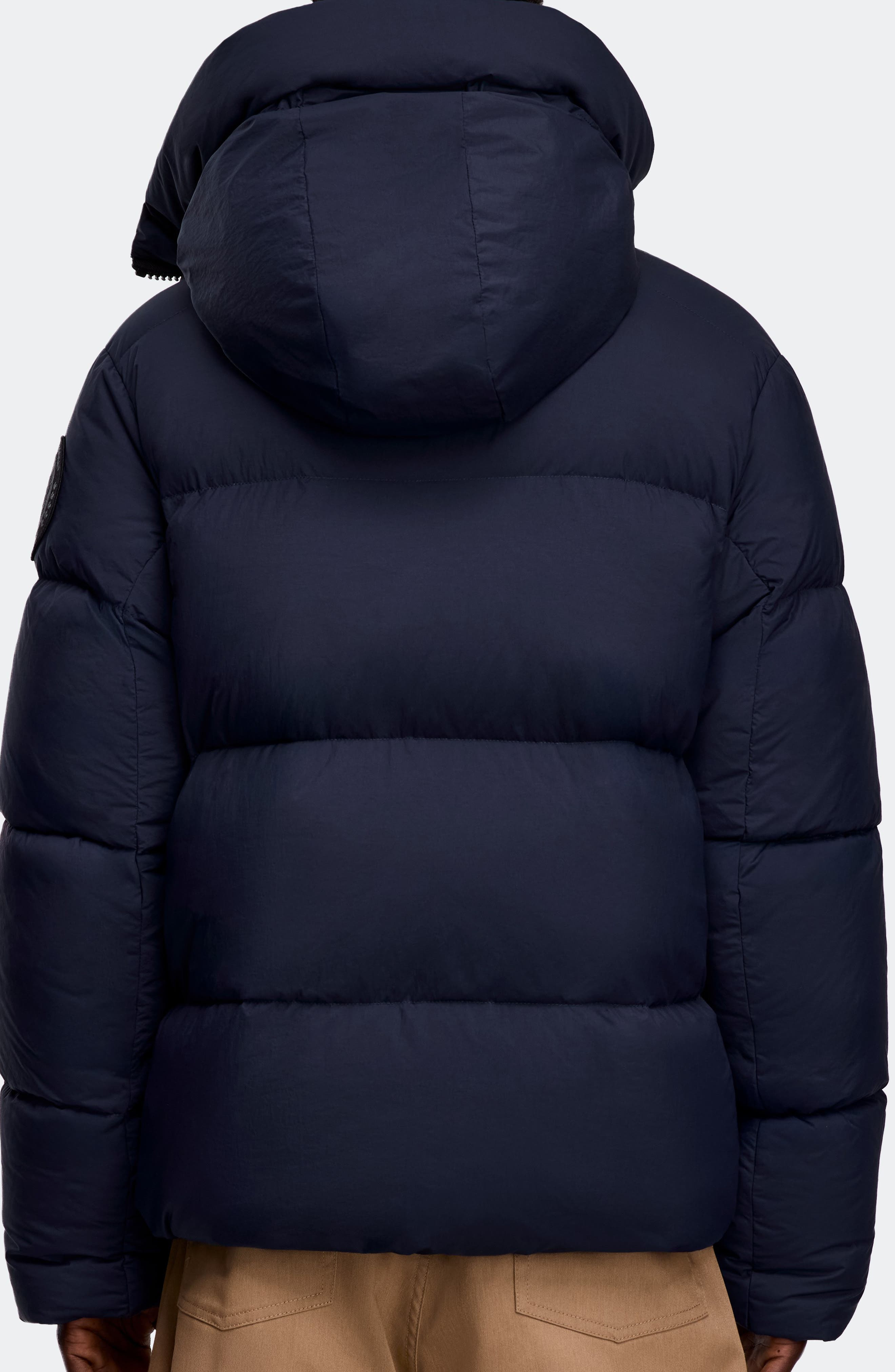 Canada Goose Crofton Water Resistant Packable 750 Fill Power Down Hooded Jacket in Atlantic Navy - 2