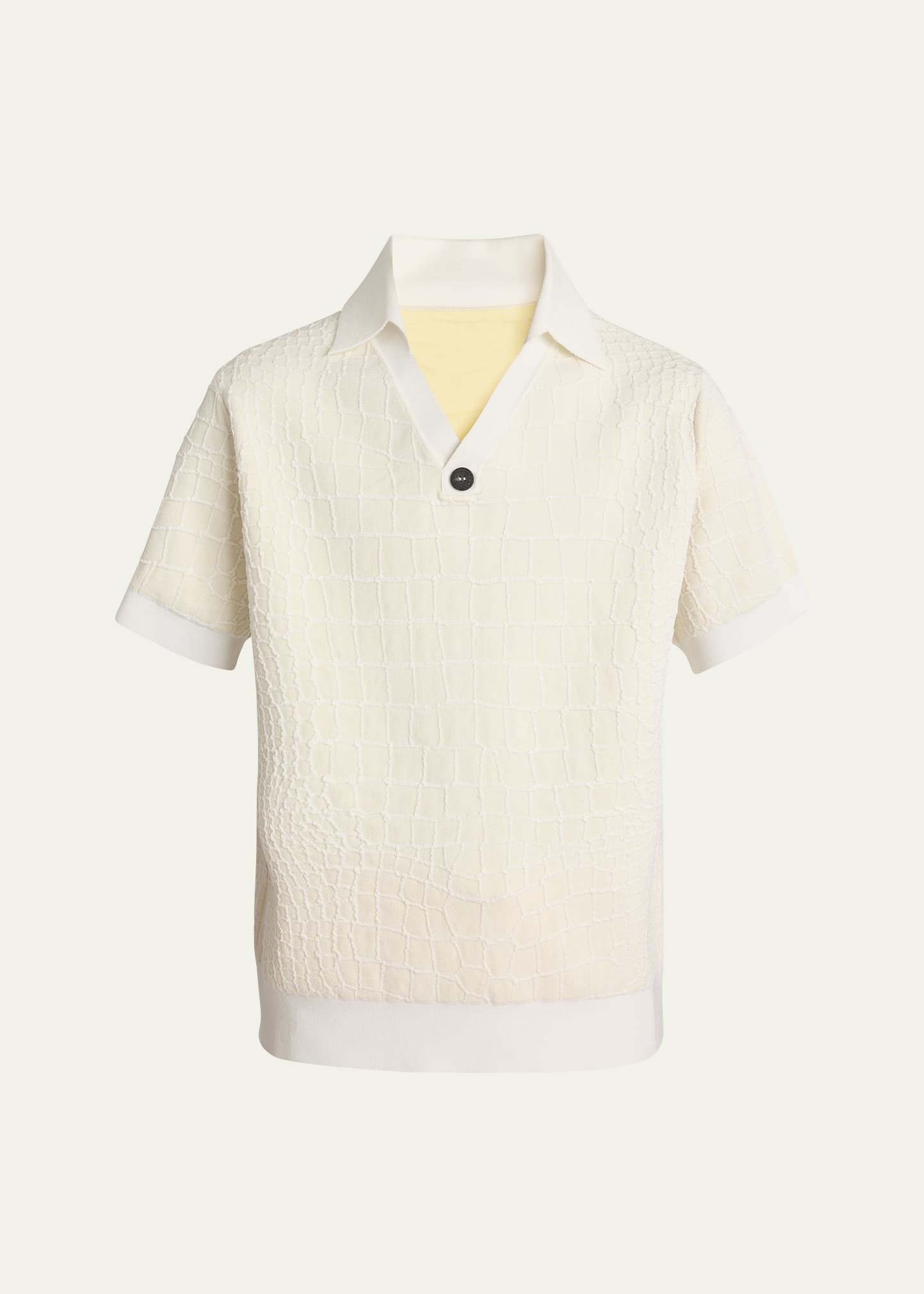 Men's Croc-Patterned Polo Shirt - 1