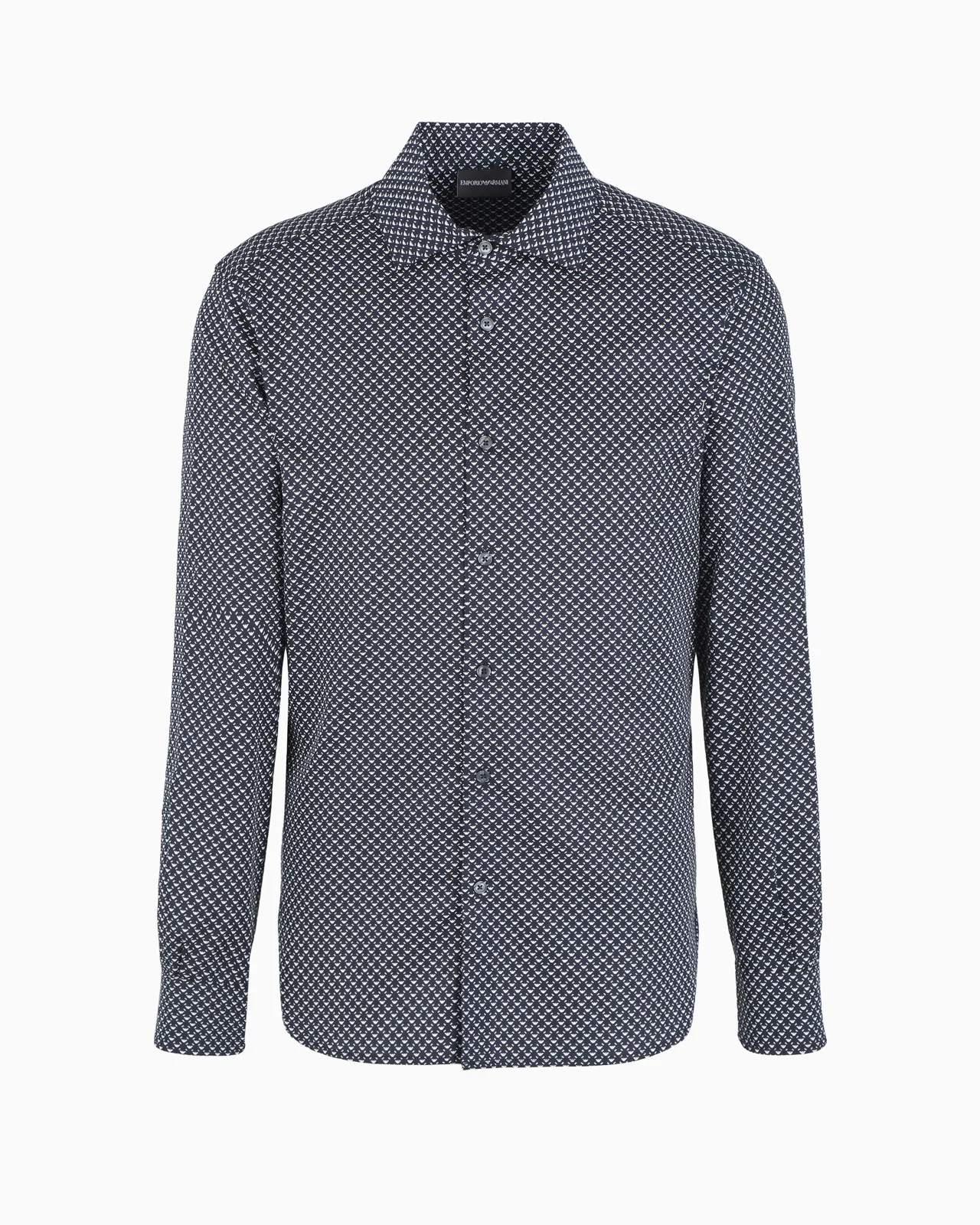 Cotton shirt with all-over logo print - 1