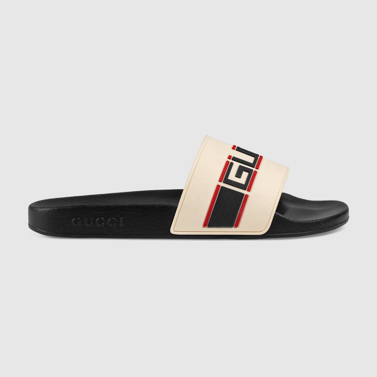 Gucci stripe rubber slide sandal  - 1