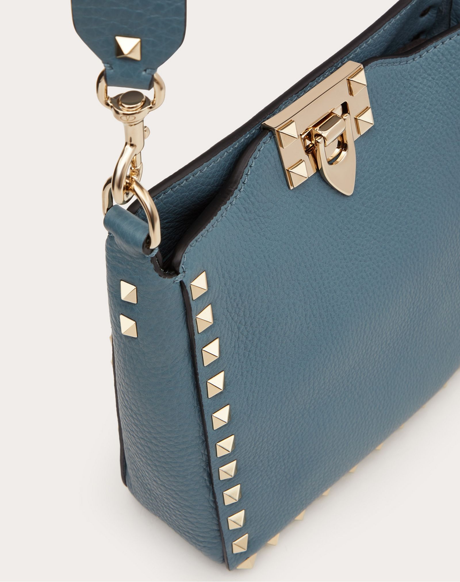 Mini Rockstud Grainy Calfskin Hobo Bag - 5