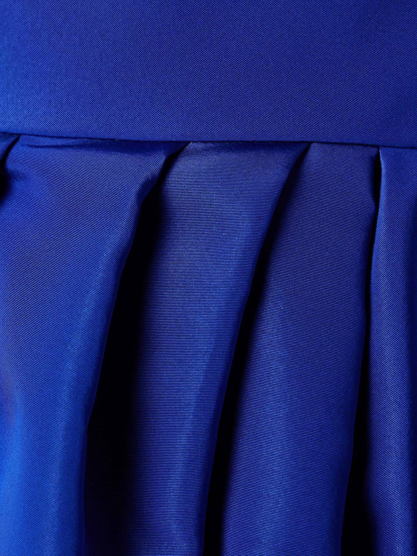 Strapless pleated silk-faille gown Cobalt blue - 4