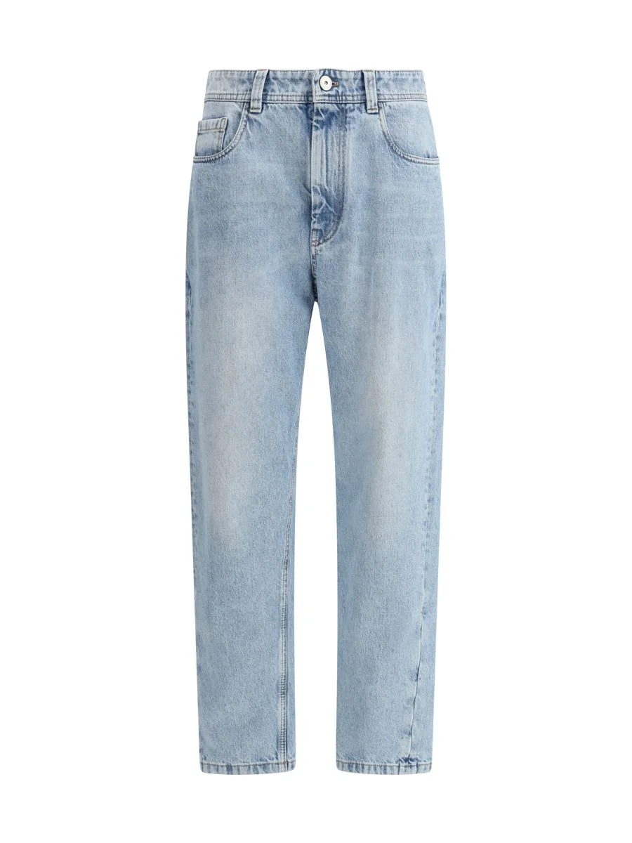 Brunello Cucinelli "Baggy Tapered" Denim Pants - 1