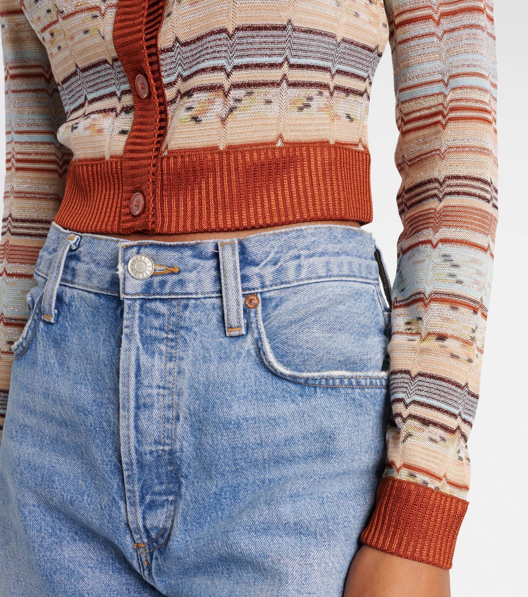 Zigzag lamé cardigan - 5