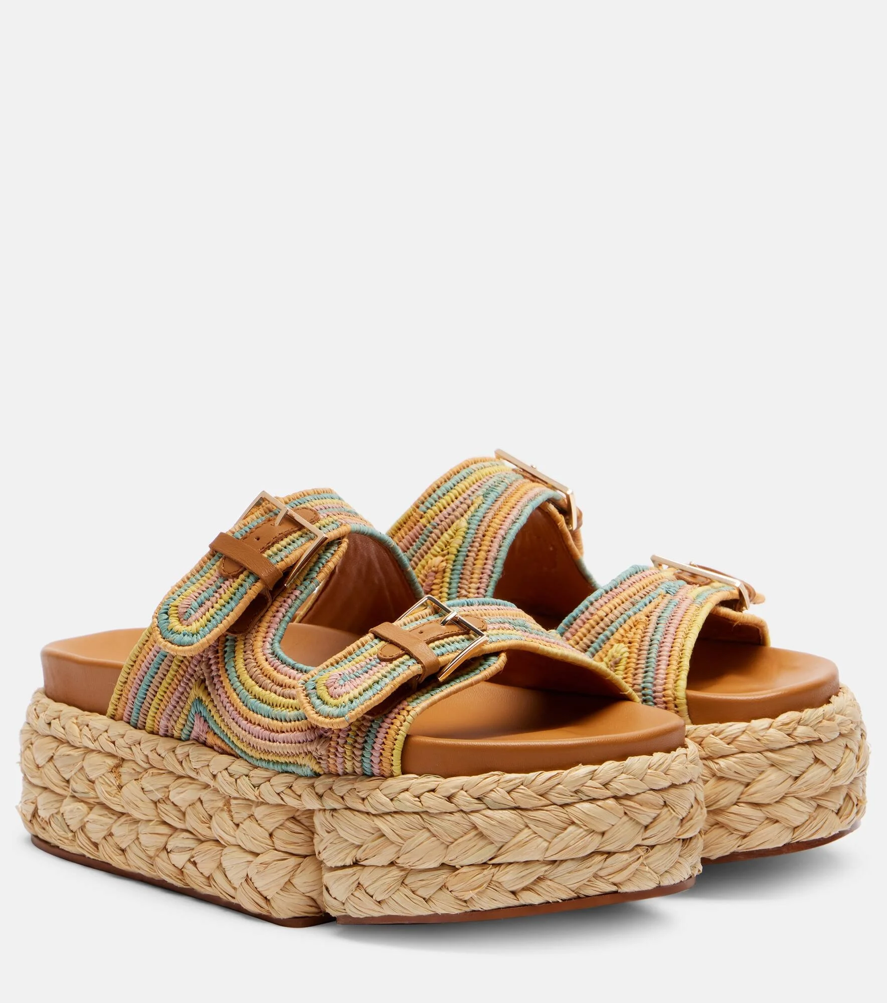 Quinie raffia platform slides - 1