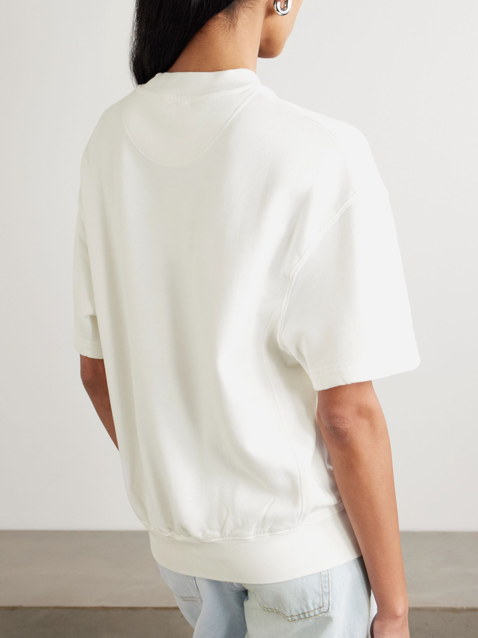 Jay printed cotton-jersey sweatshirt Off-white - 3