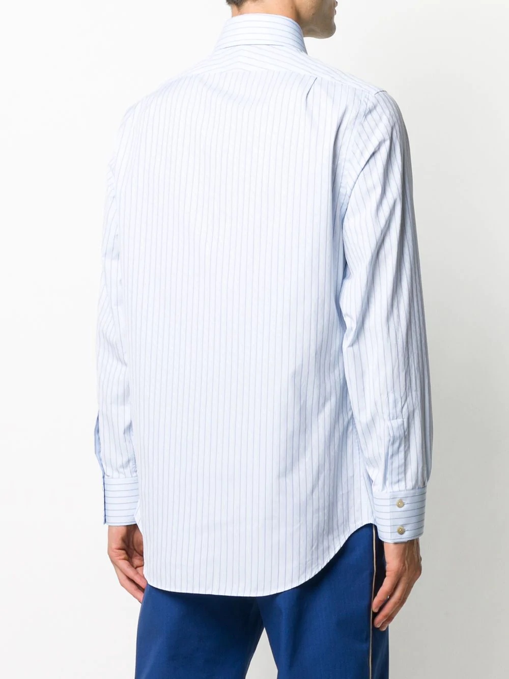 embroidered pinstripe cotton shirt - 4