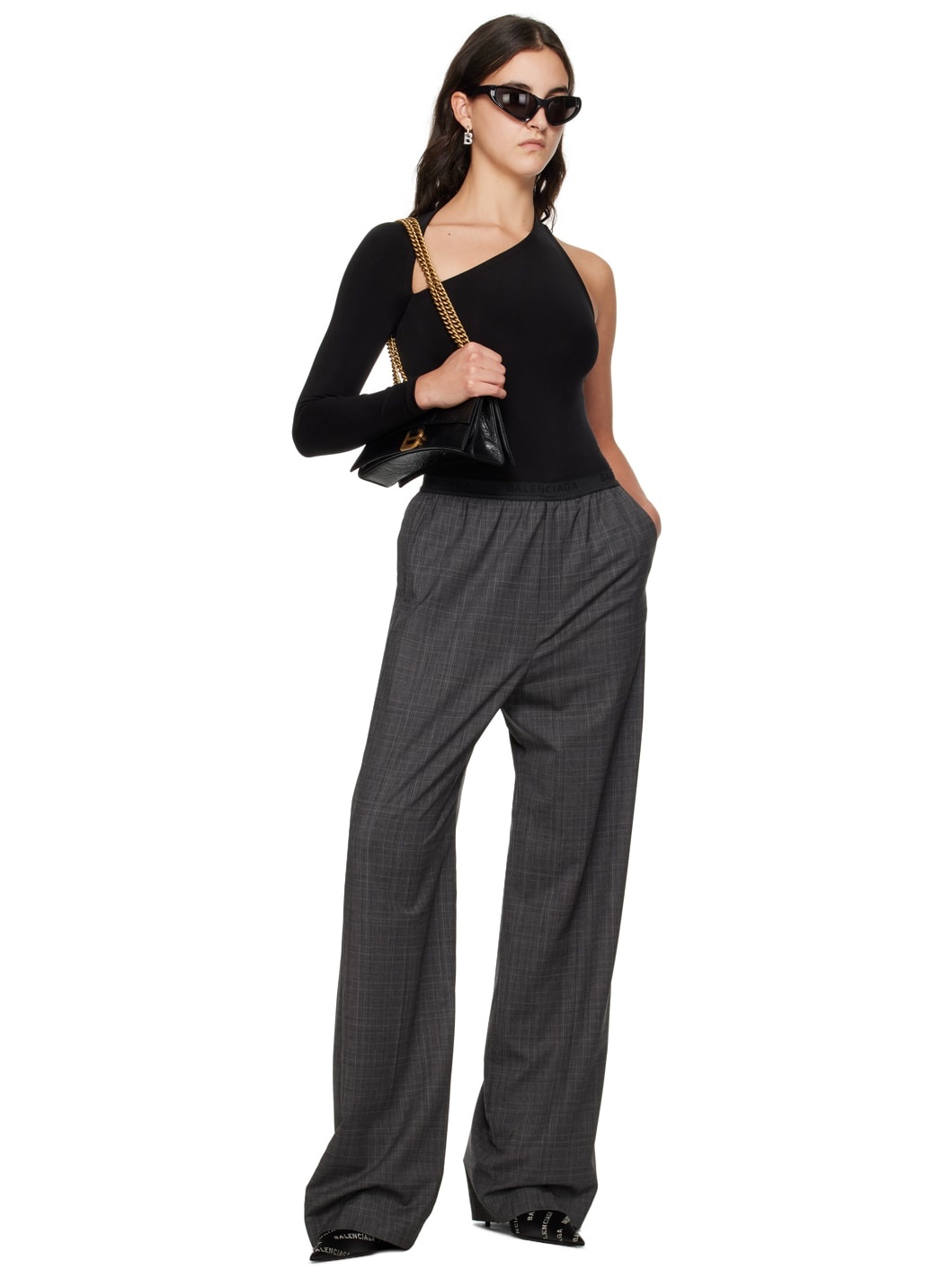 Black Asymmetric Long Sleeve T-Shirt - 5