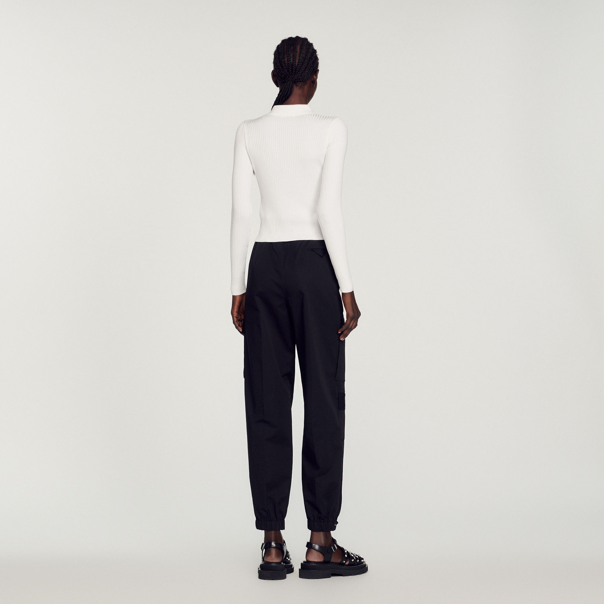 Cropped ribbed cardigan - 6