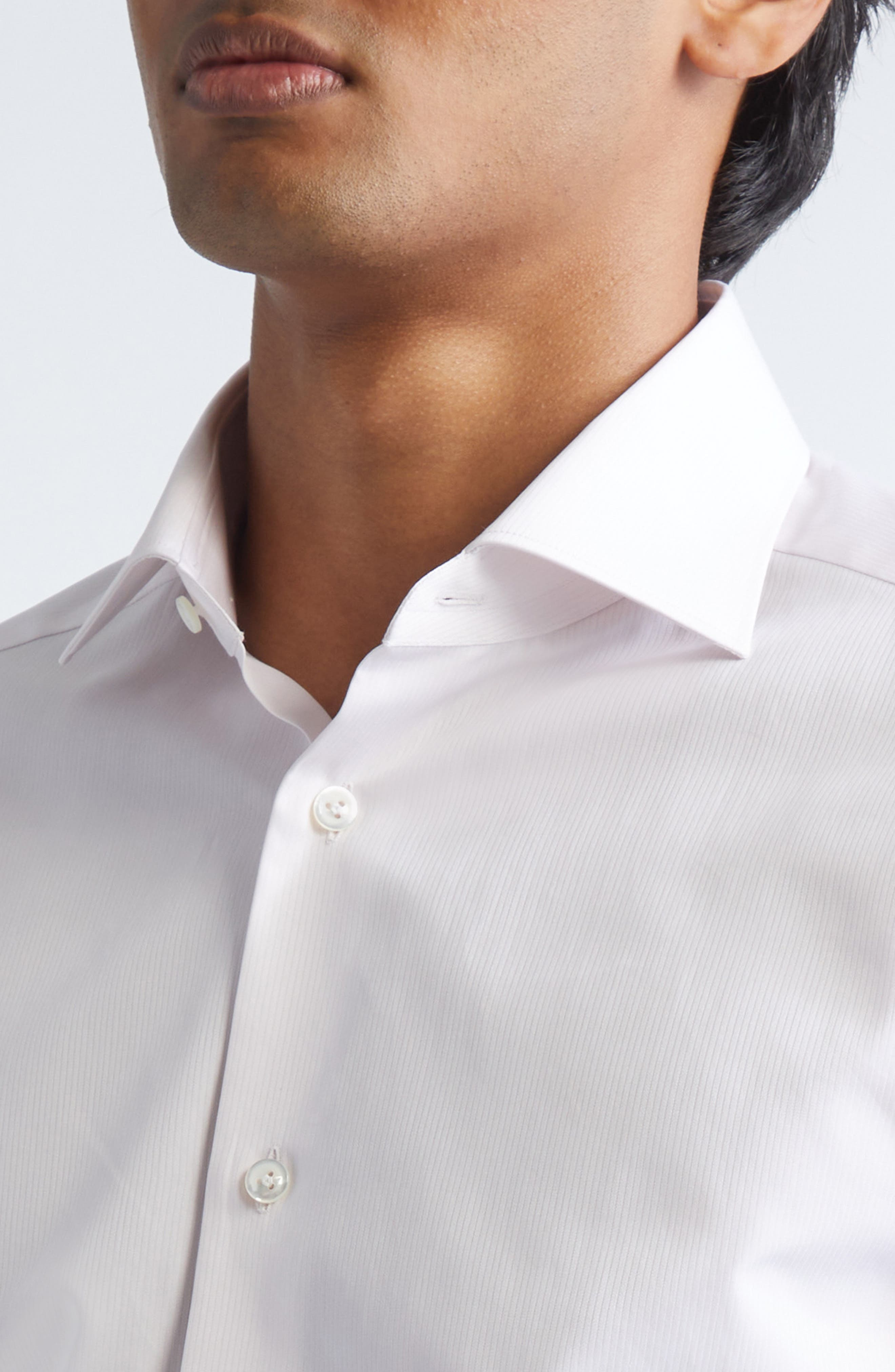ZEGNA Centoventimila Falso Unito Button-Up Shirt in Light Pink at Nordstrom - 4
