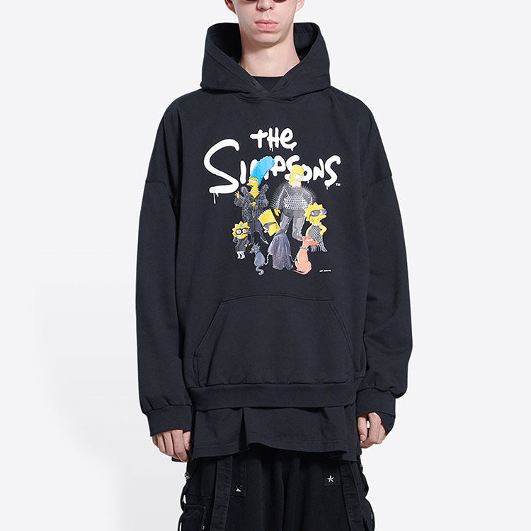 Balenciaga x THE SIMPSONS Cotton Hoodie Wide Fit 'Black' 674986TLVG81000 - 4