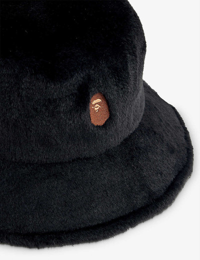A BATHING APE® Ape head patch faux-fur bucket hat outlook