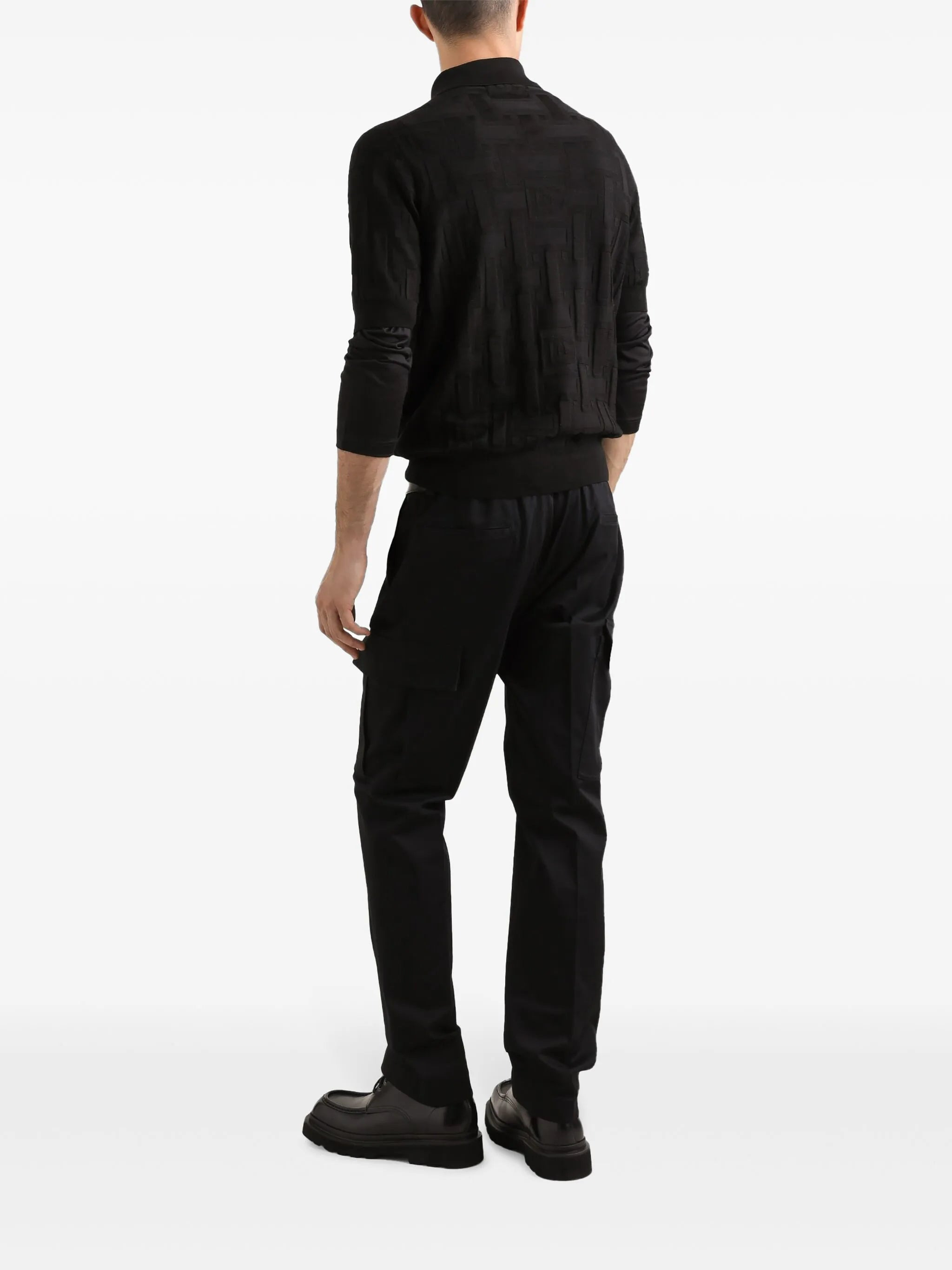 logo-jacquard polo shirt - 3