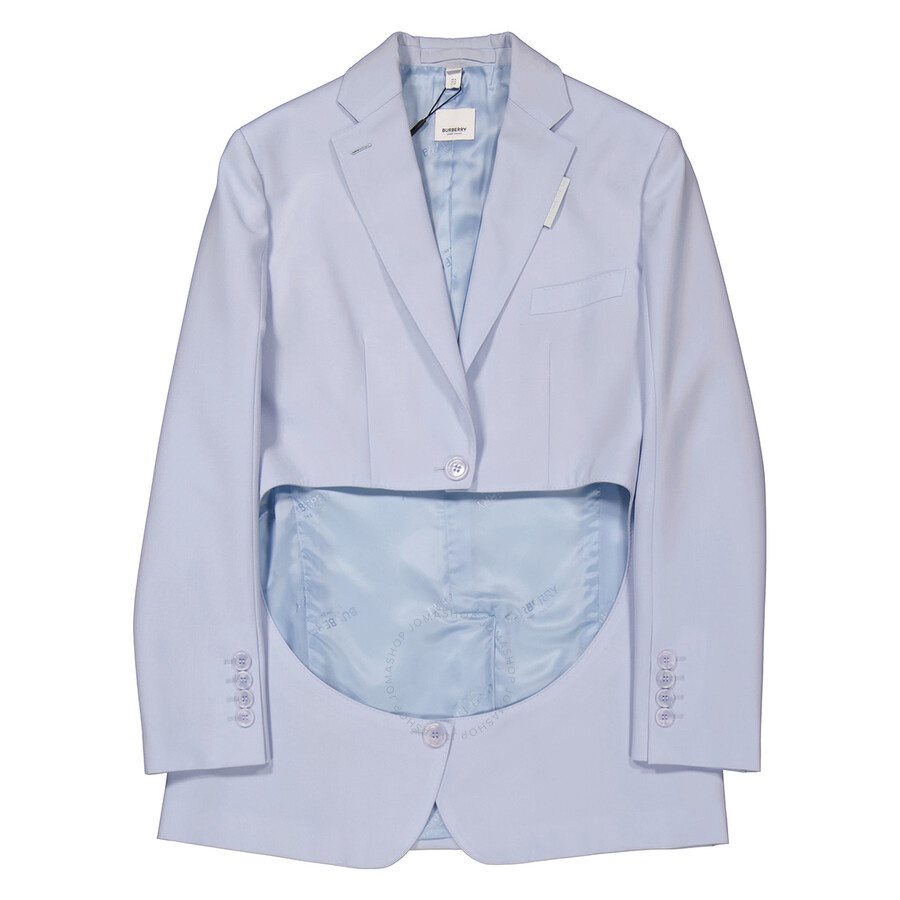 Burberry Ladies Pale Blue Wool Step-through Blazer - 4