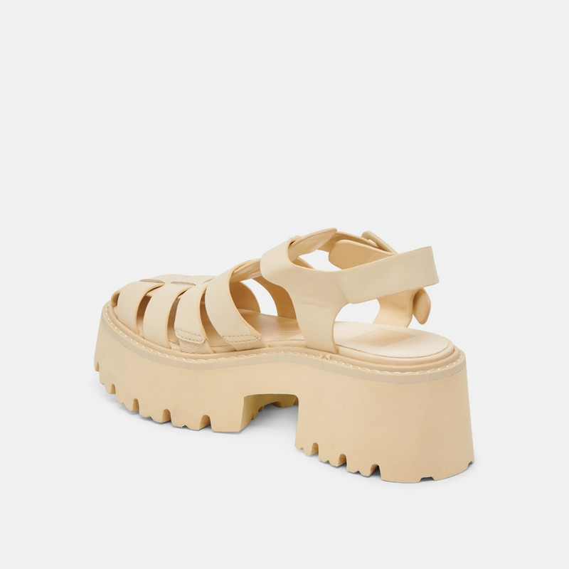 LASLY TONAL SANDALS LIGHT YELLOW LEATHER 7