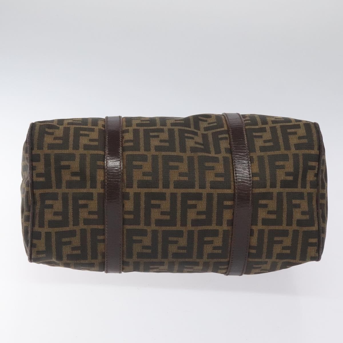 FENDI Zucca Canvas Hand Bag Brown Black - 9