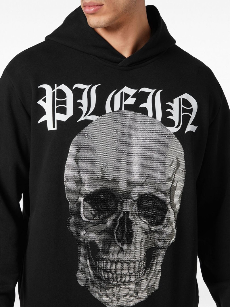 skull-print rhinestone-embellished hoodie 5
