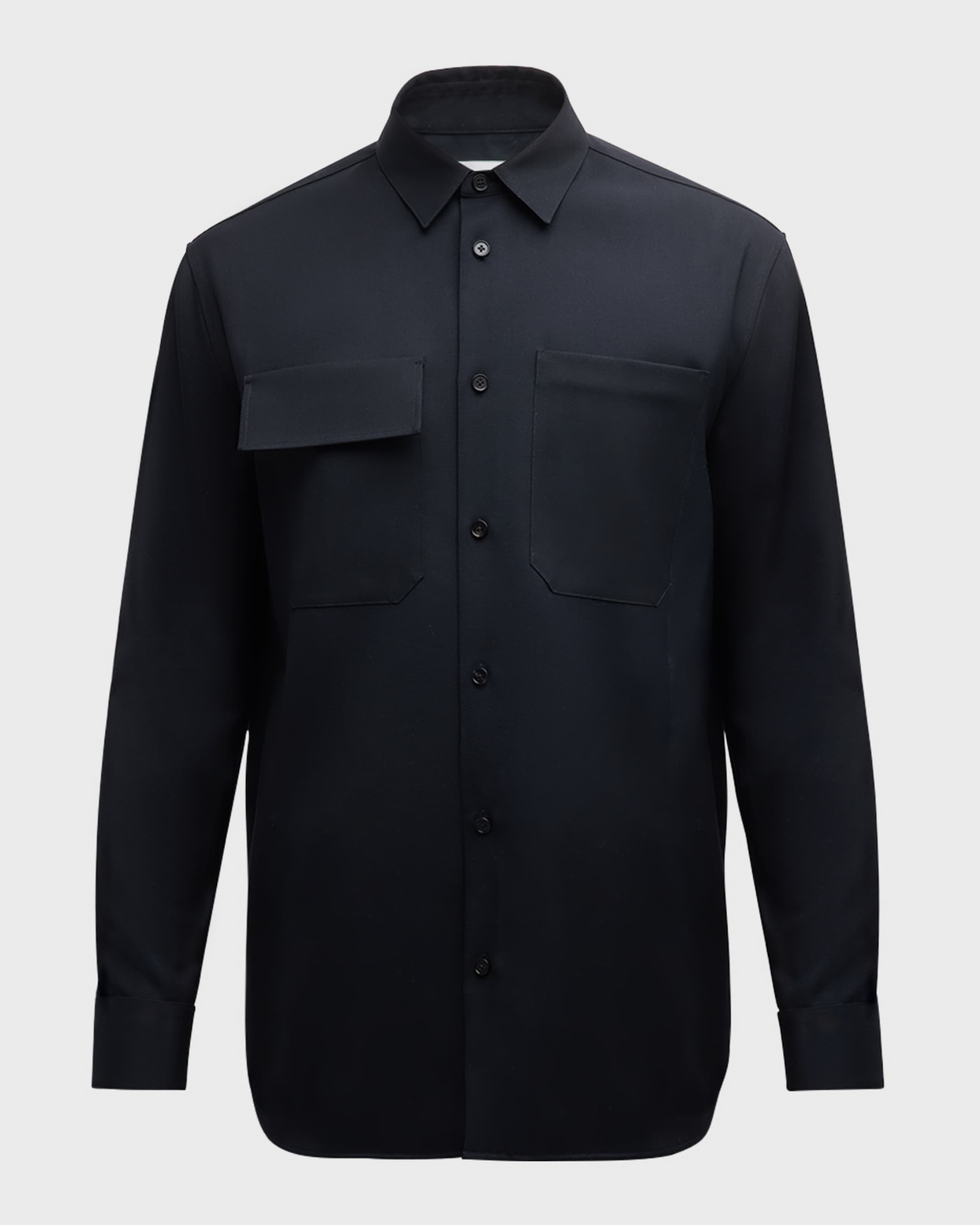 Men's Wool Gabardine Sport Shirt - 1