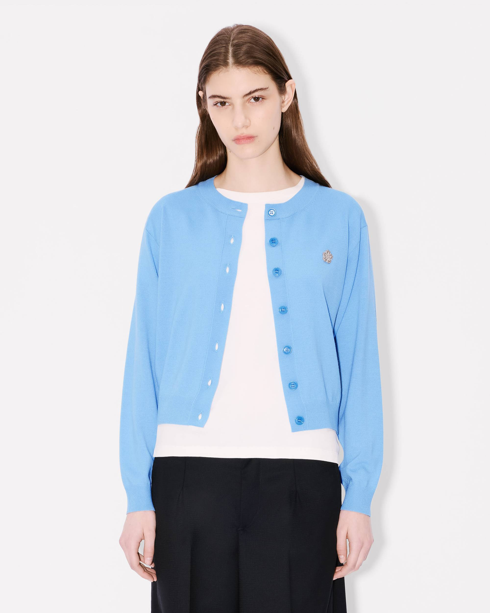 'Boke Flower' embroidered cardigan in Merino wool - 3