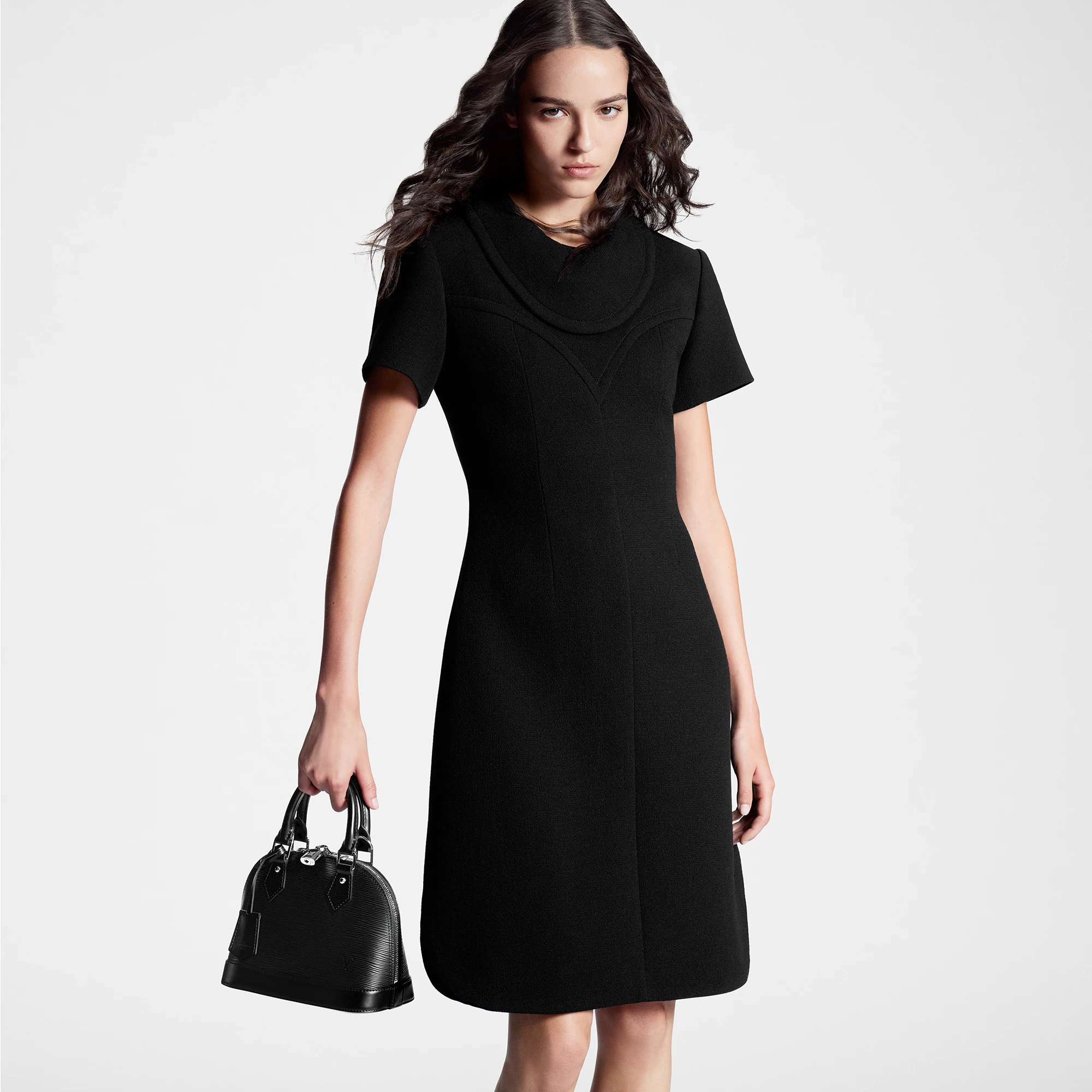 Bib Collar Fitted Dress - 5