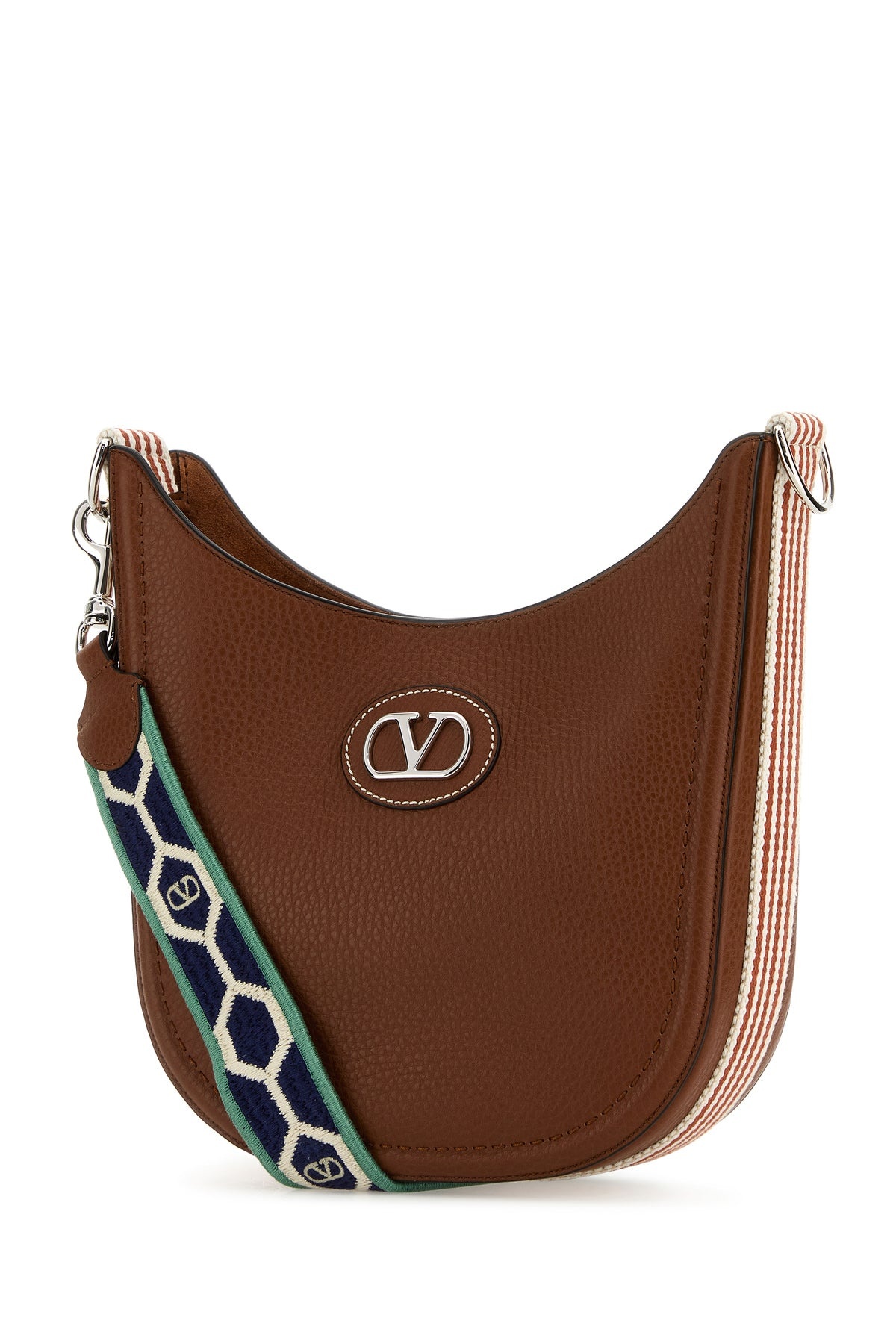 Caramel leather VLogo Signature shoulder bag - 2