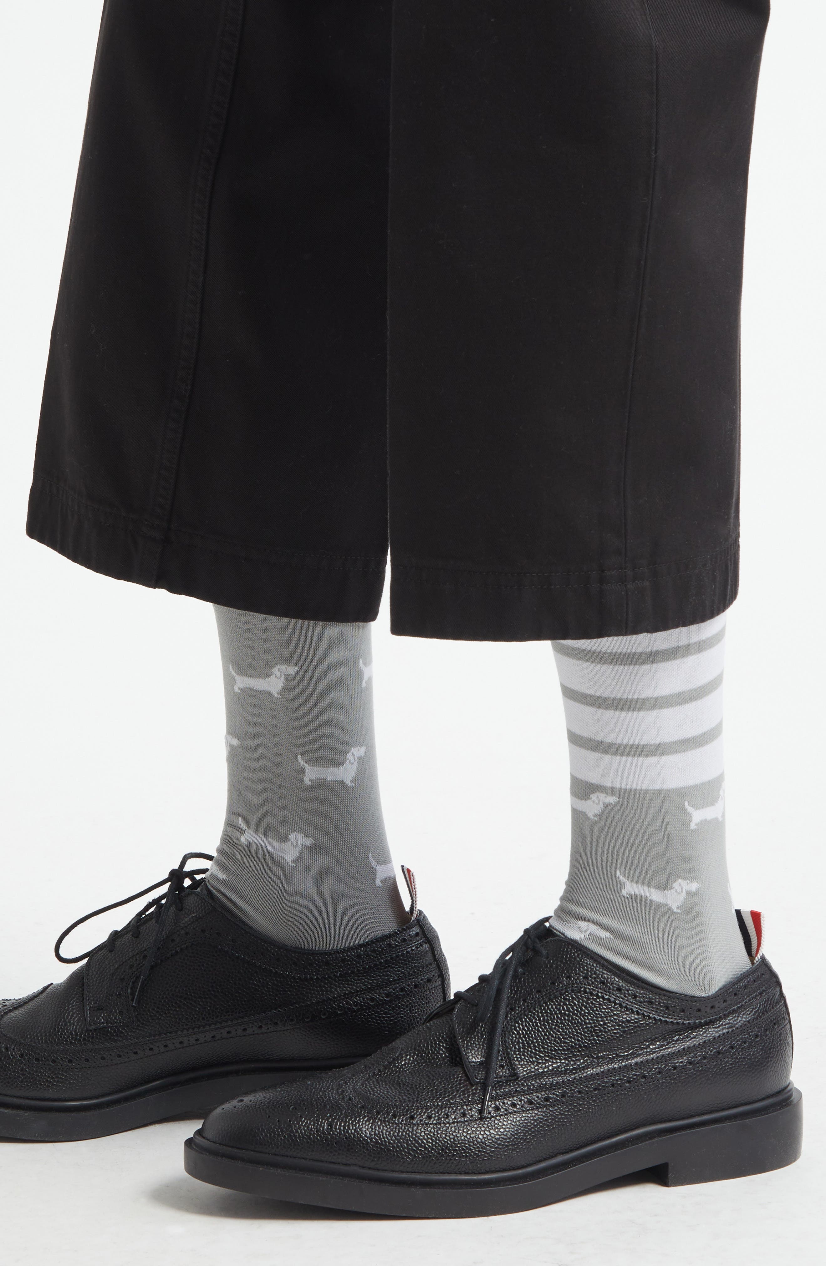 Thom Browne 4-Bar Hector Jacquard Crew Socks in Light Grey at Nordstrom - 2