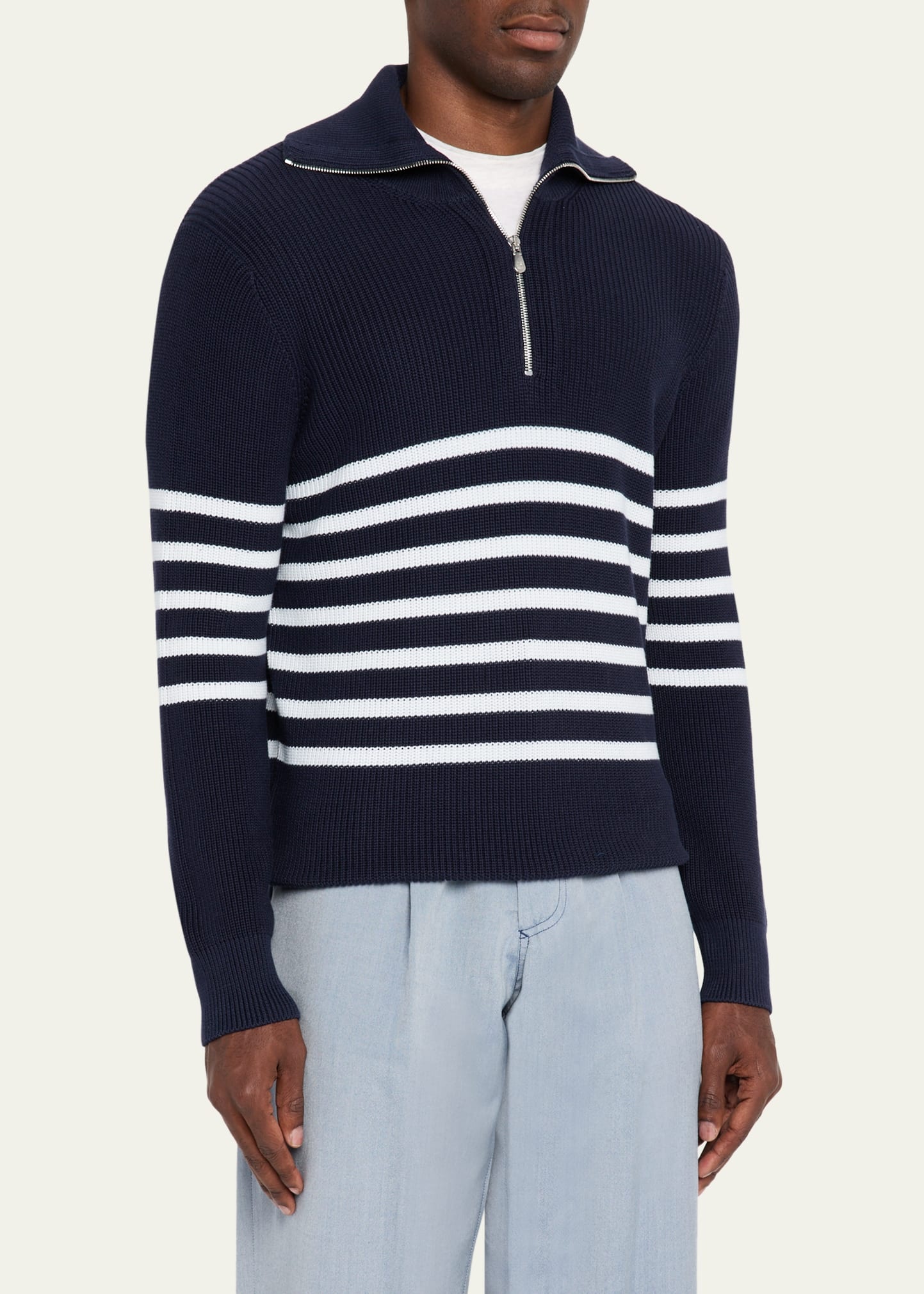 Men's High Summer Capsule Cotton Rib Half-Zip Sweater - 4