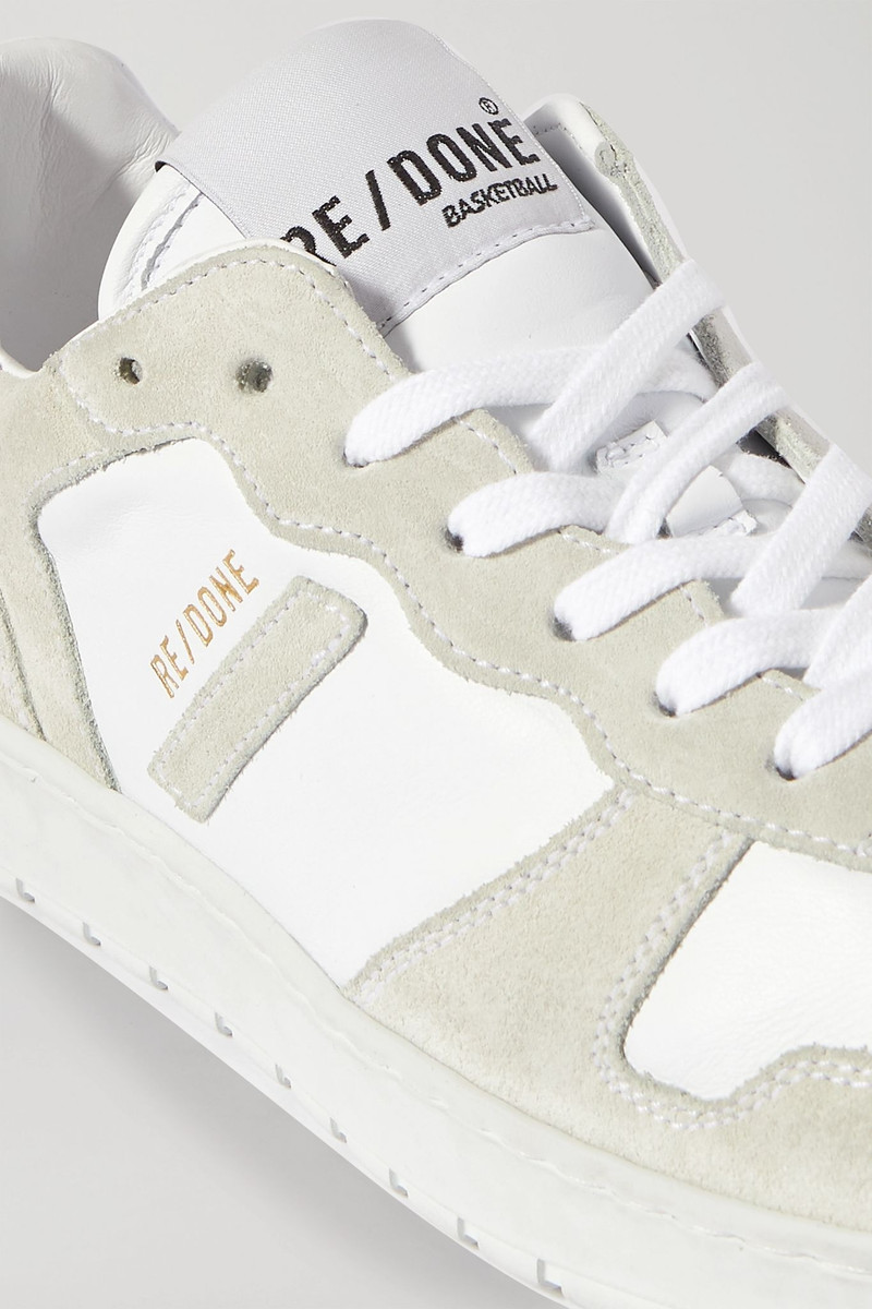 80s Basketball perforated leather and suede sneakers 5