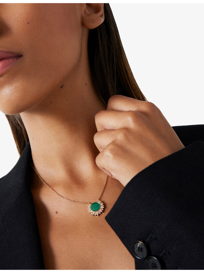 Piaget Piaget Sunlight 18ct White-Gold, Malachite And 0.17ct Diamond Pendant Necklace outlook