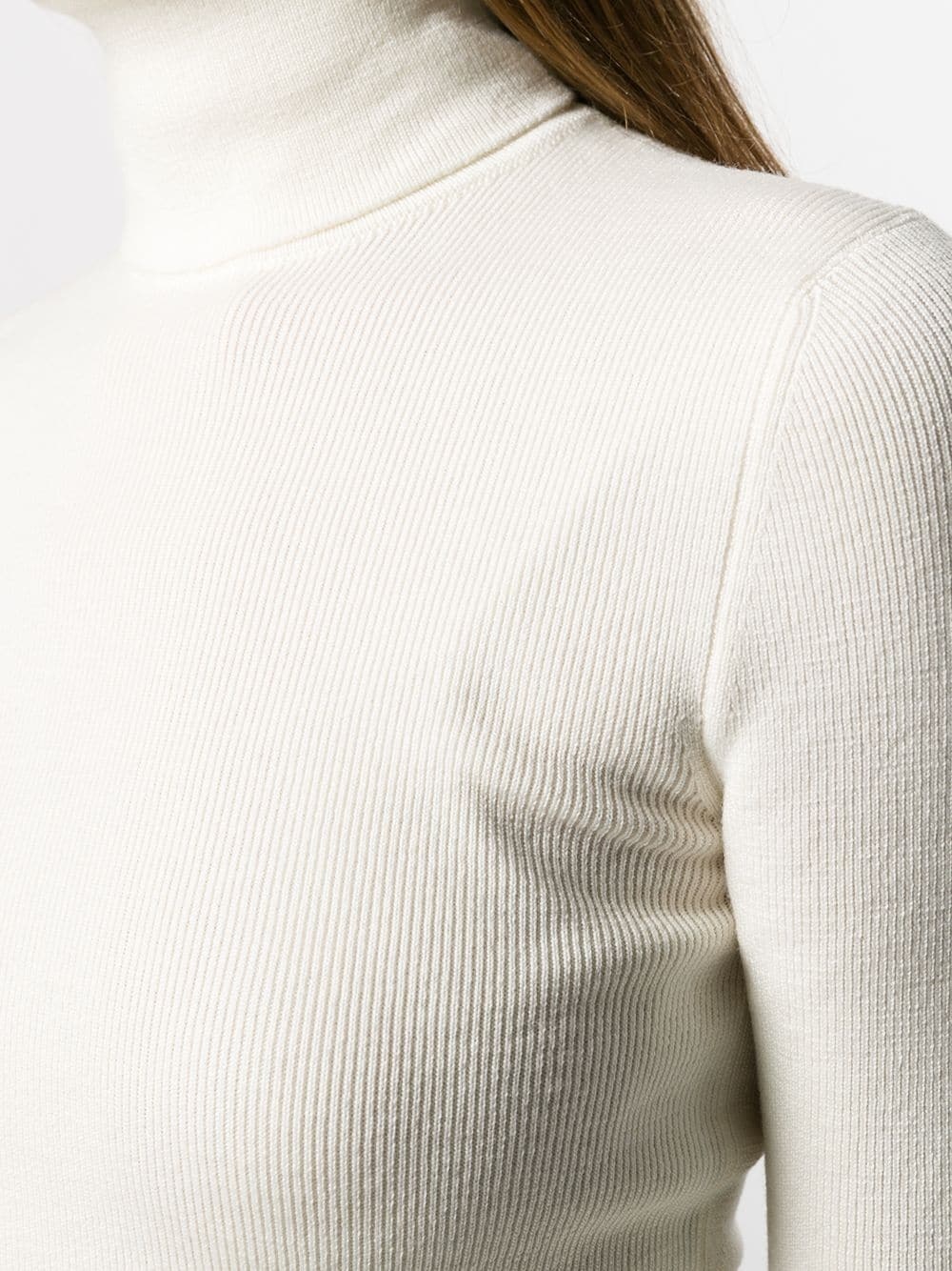 ribbed roll neck knitted top - 5