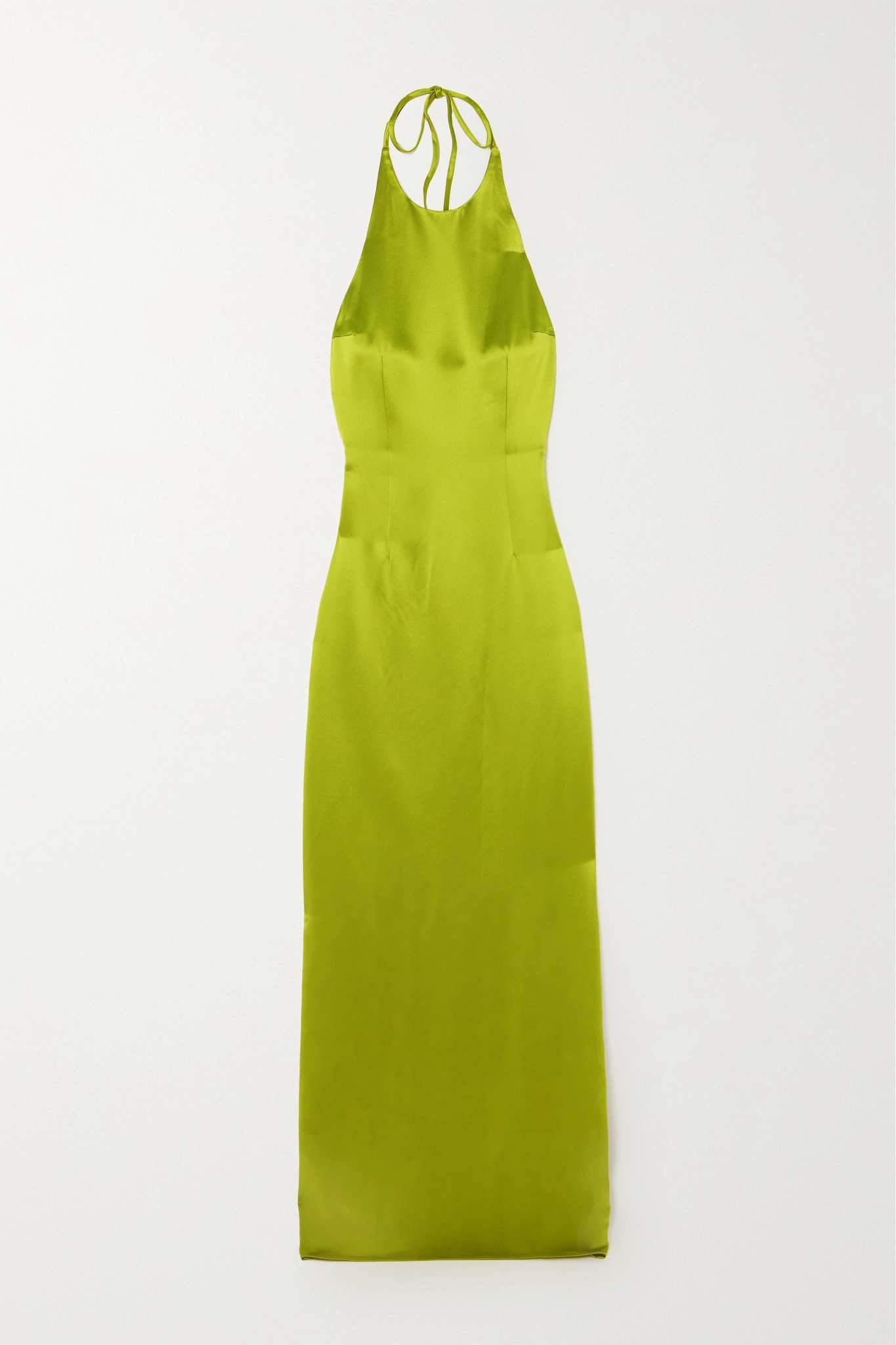 Janet open-back satin halterneck maxi dress - 1