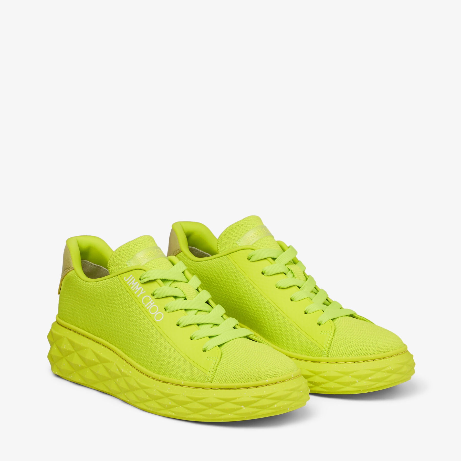 Diamond Light Maxi/f
Apple Green Knit Low-Top Trainers with Platform Sole - 3