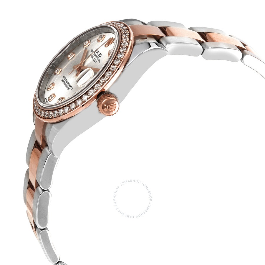 Pre-owned Rolex Datejust Diamond Silver Dial Ladies Watch M278381RBR-0016 - 2