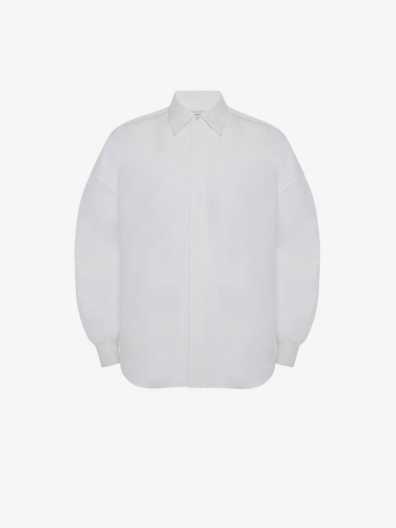 Men's Cotton Poplin Shirt in White 1