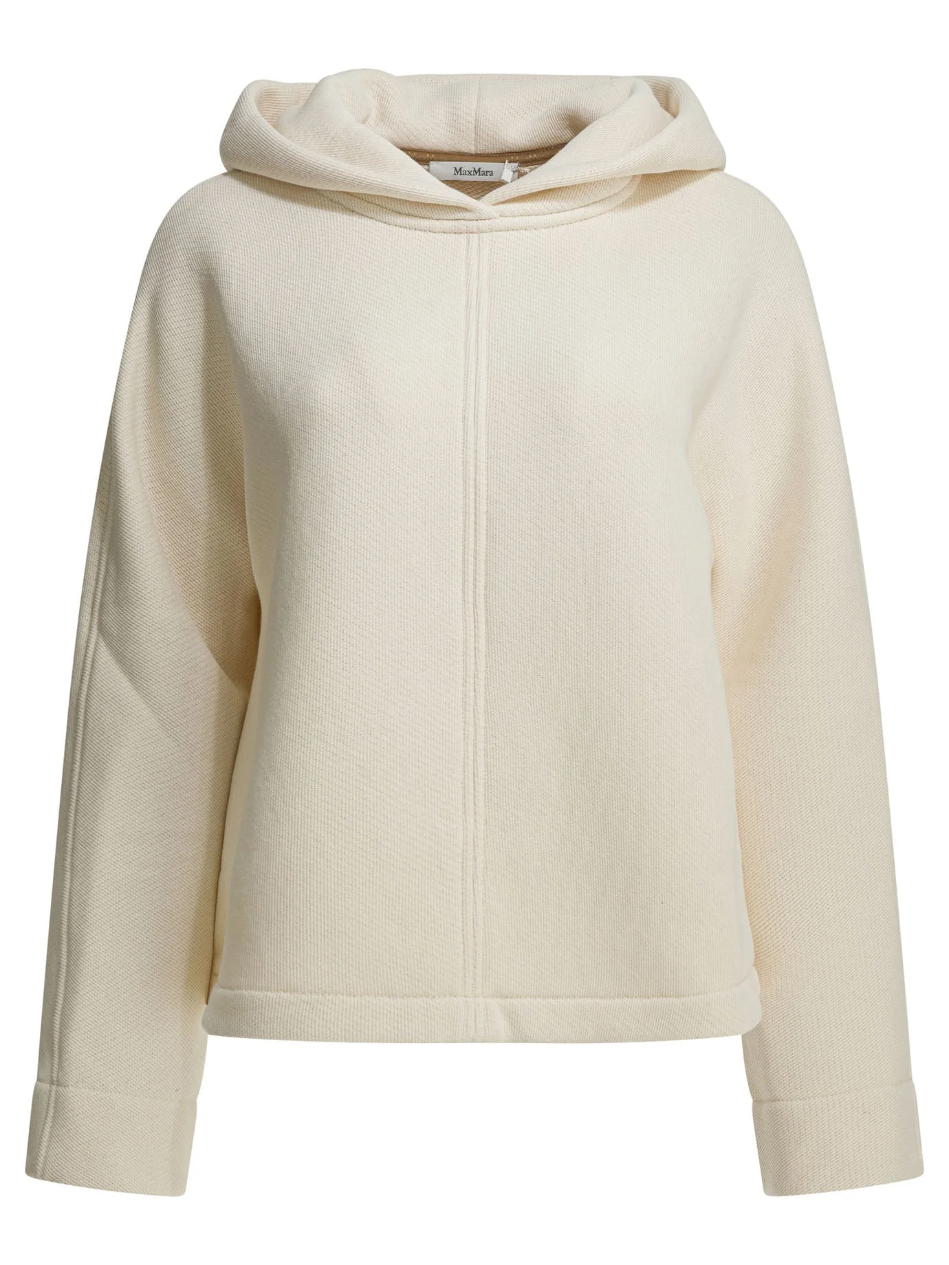 Max Mara Pure Hooded Sweatshirt With Tone-on-tone Logo - 1