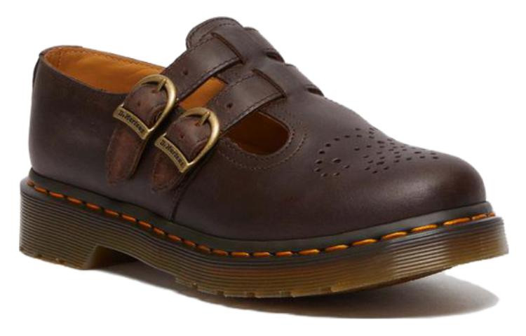 (WMNS) Dr. Martens 8065 Crazy Horse Leather Mary Jane Shoes 'Dark Brown' 30914201 - 2